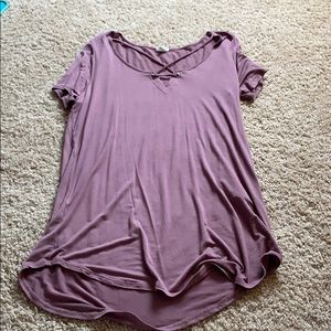 light purple garage low cut dress